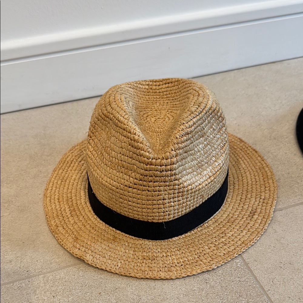Stylish Tan Fedora Hat with Black Band